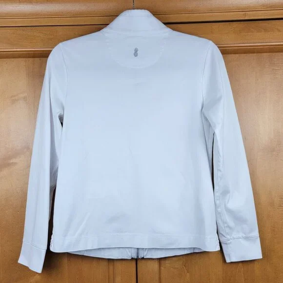 Tommy Bahama White Full Zip 100% Pima Cotton Jacket with Drawstrings - S - Picture 3 of 12